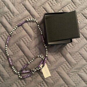 🤑🤑ANY 3 FOR $10 - PURPLE BEADED NECKLACE & BRACELET SET - NWT & GIFT BOX